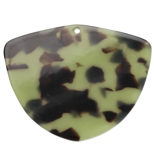 Colgante geométrico de acetato 35x45 mm - Carey - Verde oscuro - Negro