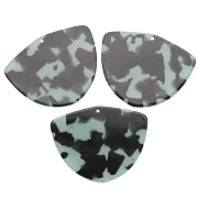 Colgante Geométrico de Acetato 35x45 mm - Azul carey - Negro x1