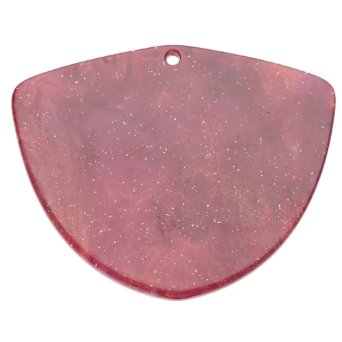 Colgante geométrico de acetato 35x45 mm - Burdeos jaspeado purpurina x1