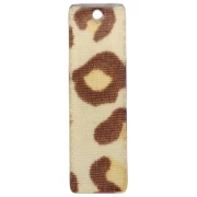 Colgante Rectángulo Acetato 27x8 mm - Beige Leopardo - Marrón x1