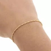 Cadena de bolas mixtas 1.5 mm Dorado con oro fino x1m