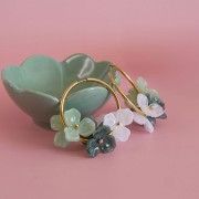 Colgante Flor de acetato de 23,5 mm - Lila jaspeado x1