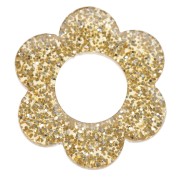 Colgante Flor Acrílico 14 mm - Dorado Glitter x1|raw }}