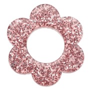 Colgante flor acrílico 14 mm - Purpurina rosa viejo x1|raw }}