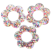 Colgante Flor Acrílico 14 mm - Purpurina Multicolor x1