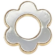 Colgante flor plexiglás 14 mm - Efecto espejo - Dorado x1