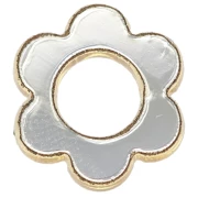 Colgante flor plexiglás 14 mm - Efecto espejo - Dorado x1
