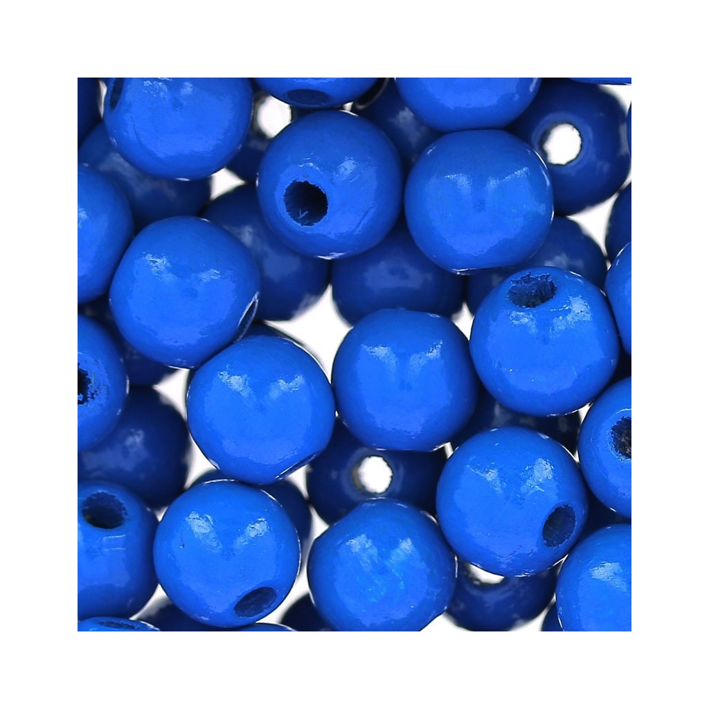 Redondas de madera 8 mm Azul Duro x85 - Perles & Co