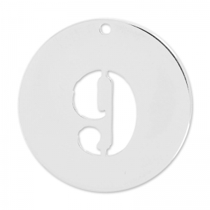 Colgante cifra 9 - 20 mm de Plata Ley x1