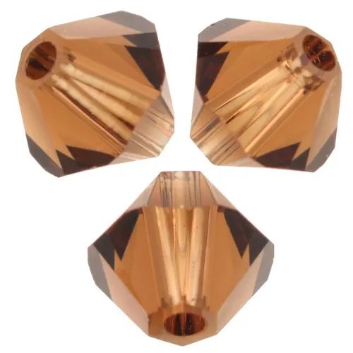 PureCrystal 5328 Peonzas de cristal de 4 mm - Topacio ahumado reinventado x50