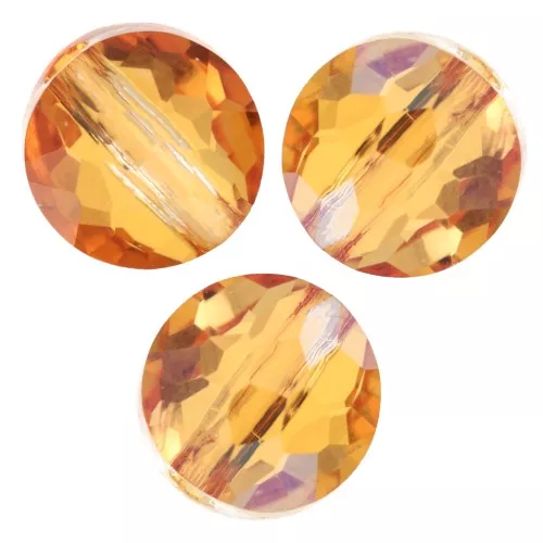 Perla plana redonda 8 mm - Thin Round PureCrystal 5034 - Naranja oscuro x1