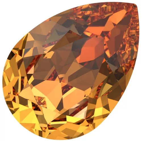Cabujón PureCrystal 4320 10x7 mm - Naranja oscuro x1