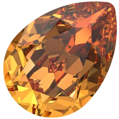 Cabujón PureCrystal 4320 14x10 mm - Naranja oscuro x1
