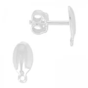 Pendientes ovalado 10 mm de Plata 925 x2