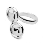Anillo doble cabochon PureCrystal 1122 8 mm de Plata 925 x1|raw }}
