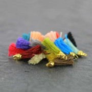 Pompon de algodón 15 mm Mostaza/Dorado HQ x1