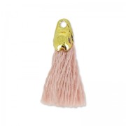 Pompon de algodón 15 mm Rosa Viejo/Dorado HQ x1