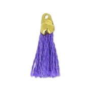 Pompon de algodón 15 mm Morado/Dorado HQ x1
