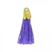 Pompon de algodón 15 mm Morado/Dorado HQ x1