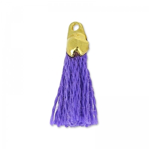 Pompon de algodón 15 mm Morado/Dorado HQ x1