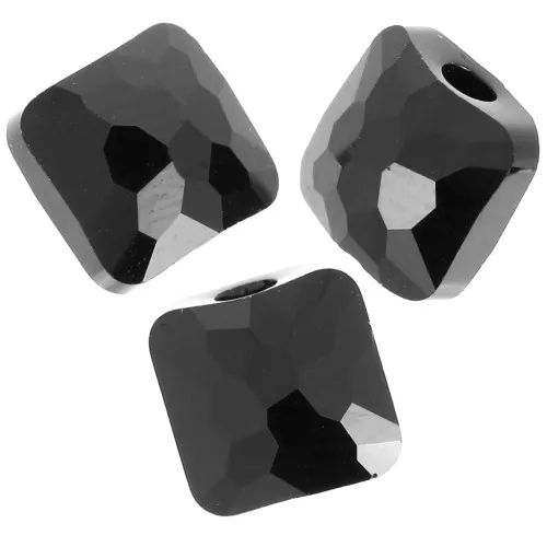 Cuentas cuadradas 6 mm - Fantasy Square PureCrystal 5035 - Azabache x6