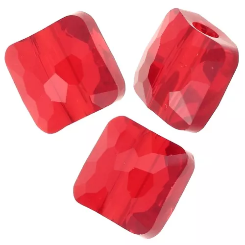 Cuentas cuadradas 6 mm - Fantasy Square PureCrystal 5035 - Siam claro x6