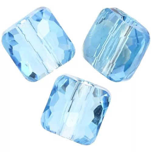 Cuentas cuadradas 6 mm - Fantasy Square PureCrystal 5035 - Aguamarina x6