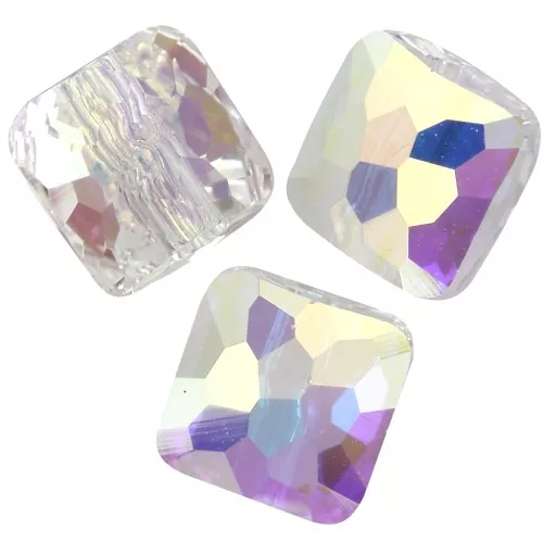 Cuenta cuadrada 8 mm - Fantasy Square PureCrystal 5035 - Cristal AB x1