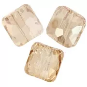 Cuenta cuadrada 8 mm - Fantasy Cuadrado PureCrystal 5035 - Cristal Golden Shadow x1