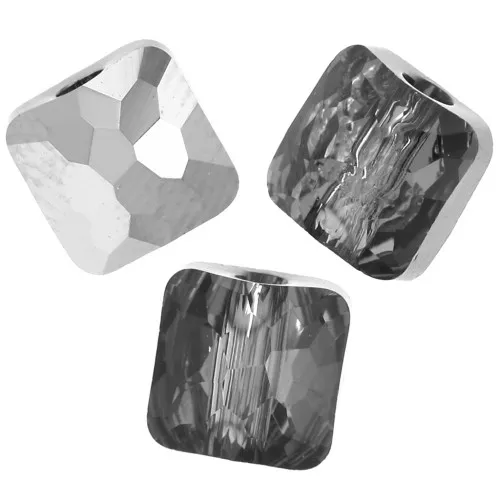 Cuenta cuadrada 8 mm - Cuadrado Fantasía PureCrystal 5035 - Cristal Plata Noche x1