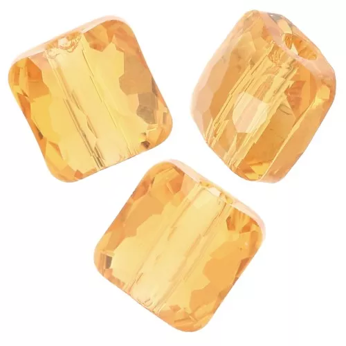 Cuenta cuadrada 8 mm - Fantasy Square PureCrystal 5035 - Topacio claro x1