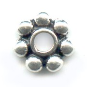 Cuentas florales Plata 8 mm x1