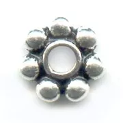 Cuentas florales Plata 8 mm x1