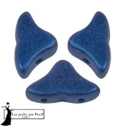 Cuentas de cristal Helios® de Puca® 6x10mm - Azul Caribe Metálico Mate x10g