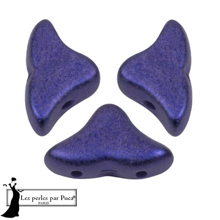 Cuentas de cristal Helios® de Puca® 6x10mm - Azul Real Metálico Mate x10g