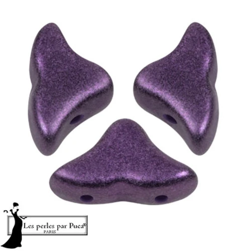 Cuentas de cristal Helios® de Puca® 6x10mm - Ultra Violeta Metálico Mate x10g