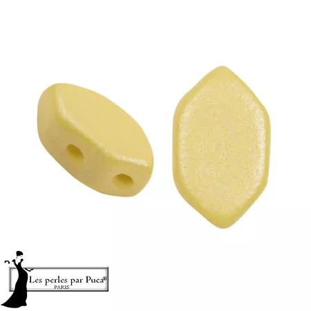 Cuentas de cristal Paros® by Puca® 7x4 mm - Vogue Canary Yellow Mat x10g