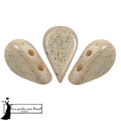 Cuentas de cristal Amos® de Puca® 5x8 mm - Constellation Beige x10g