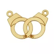 Entrepieza esposas 17 mm de Plata 925 dorado con oro fino x1