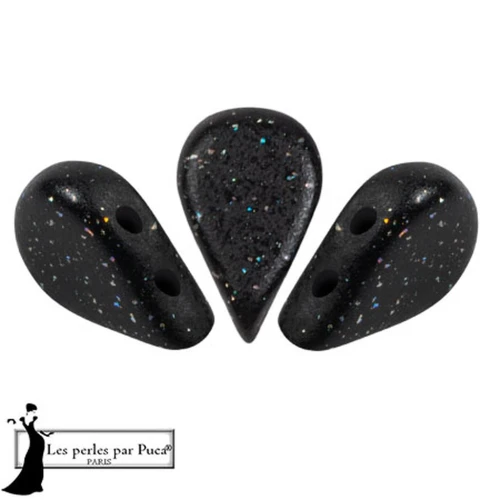 Cuentas de cristal Amos® de Puca® 5x8 mm - Constelación Negra x10g