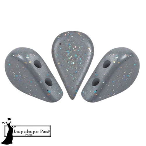 Cuentas de cristal Amos® de Puca® 5x8 mm - Constelación Gris x10g