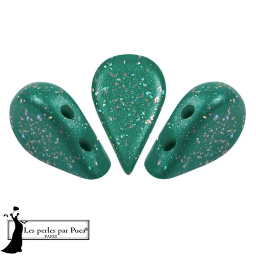 Cuentas de cristal Amos® de Puca® 5x8 mm - Constelación Verde x10g