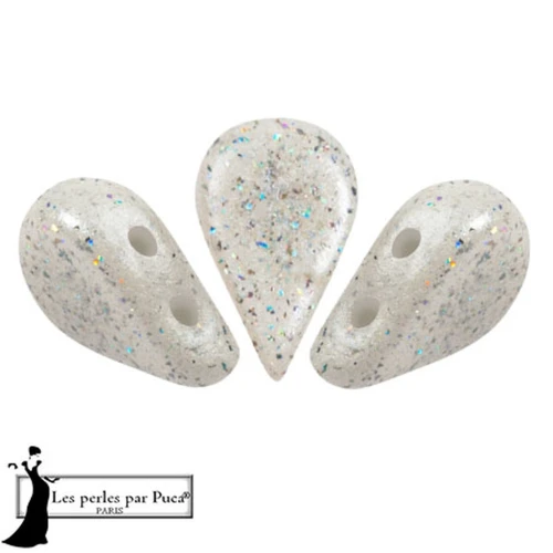 Cuentas de cristal Amos® de Puca® 5x8 mm - Constelación Blanca x10g