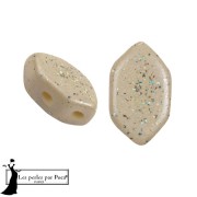 Cuentas de cristal Paros® de Puca® 7x4 mm - Constellation Beige x10g