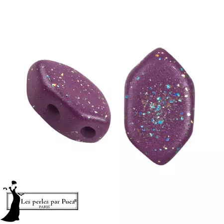 Cuentas de cristal Paros® de Puca® 7x4 mm - Constelación Magenta Oscuro x10g
