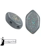 Cuentas de cristal Paros® de Puca® 7x4 mm - Constelación Gris x10g