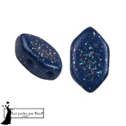 Cuentas de cristal Paros® de Puca® 7x4 mm - Azul noche Constelación x10g