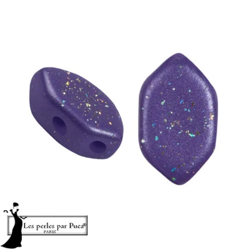Cuentas de cristal Paros® de Puca® 7x4 mm - Purple Rain Constellation x10g