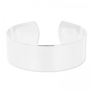 Base pulsera latón 20x150 mm plateado x1