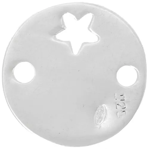 Separador redondo 2 agujeros estrella 15 mm de Plata 925 x1